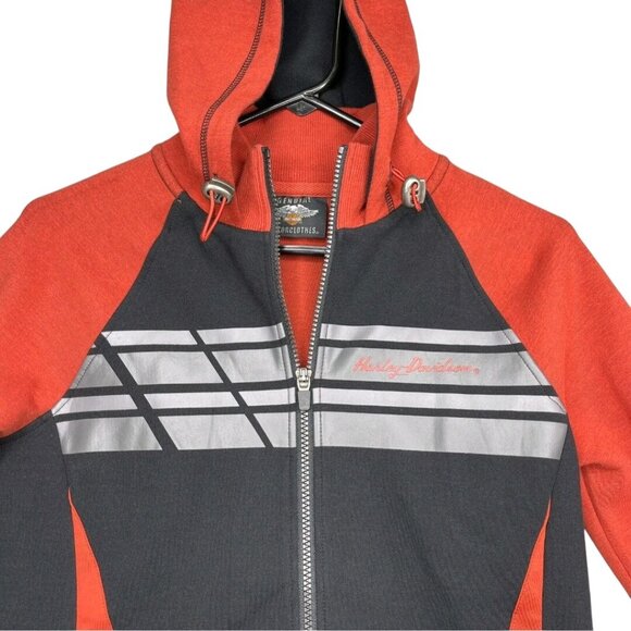 Harley Davidson Performance Stretch Activewear Hoodie Thumb Holes Logo Size M - Picture 4 of 11